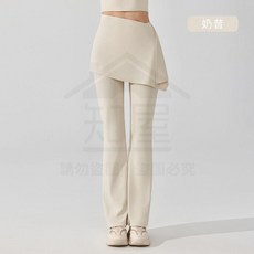 假兩件瑜伽遮臀裙運動防尷尬外穿健身一片式遮臀訓練跑步微喇長褲