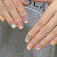 오이키 네일아트 붙이는 자연스러운 셀프 네일팁 374, 1개, 레인보우 버블 1개, 레인보우 버블