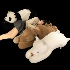 趴趴熊 北極熊 熊貓 長條抱枕, 棕熊