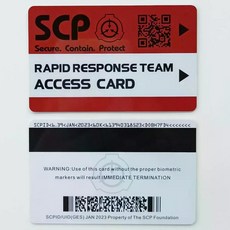 SCP scp 재단 키 만능 카드 1 2 3 4 5 등급, RAPID RESPONSE TEAM