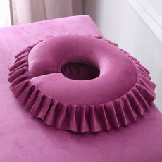 구멍 쿠션 미용 패드 베개 실리콘 화이트 마시지샵 얼굴, 1개, 대형 면 코어 콩모래 분리세탁