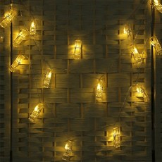 [오늘의택] LED 클립 집게 전구 조명 6m 웜색 사진조명