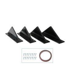 카본 파이버 스포일러 자동차 후면 삼각형 리어 범퍼 샤크 핀 키트 스타일링 립 윙 스플리터, 1. 4pcs black flat, 기본