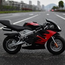 小型摩托車 機車49CC二衝汽油迷你彩燈小跑車電動兒童機車成人趴車 迷你 摩托車 機車 重機 檔車 越野車 兒童摩托車, 新款黑紅火焰二衝燈款, 1個