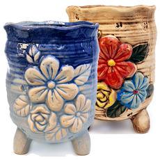 중형 행복한꽃그릇 봄봄롱 2종세트 다육이화분 분갈이흙, 봄봄롱_블루+누디, 2개