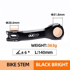 OUO 자전거 줄기 7075 180MM CNC 170 6도 DOWNSTEM 테이블 31 테이크아웃 8MM 17 핸들 알루미늄 160 MTB, 31 8x140mm stem 6