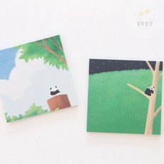 [달토상단] 낭만 팬더 휴대용메모지, 02 대나무숲