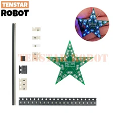 전자 Diy 키트 모양 LED 음성 제어 별 자이로 초보자 실험실 납땜 배우기, 02 Star Shape LED