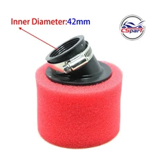 32MM 35MM 38MM 먼지 스트레이트 BSE 넥 에어 오토바이 폼 스쿠터 스폰지 58MM 핏 레드 44MM 클리너 42MM 자전거 필터 KAYO, 42MM Bent Red