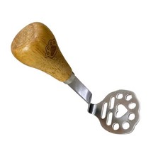 可愛熊掌造型壓泥器，木質握柄不鏽鋼壓泥器，輕鬆壓泥多用途料理工具, 1個