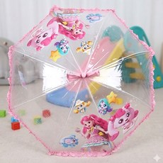 캐치티니핑 룰루 스무디 POE 47 블링블링 투명 프릴 아동용 우산