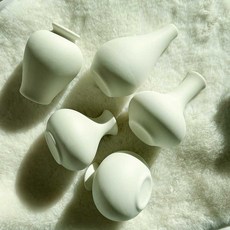 차렌시아 달항아리 도자기 화병 무광 (5 design), 화이트