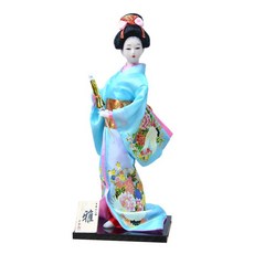 DAMMAIDDAO 일본 게이샤 인형 기모노 인형 공예 레스토랑 생일 선물 침실, 수지 직물 폼 나무, 스타일 I