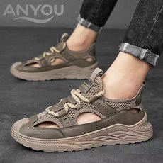 여름 푹신한 통기성 가벼운 남성용 슬리퍼 샌들 다기능 자외선 차단