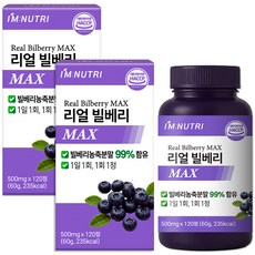 아임뉴트리 리얼 빌베리 MAX 식약처인증 HACCP, 2개, 120정