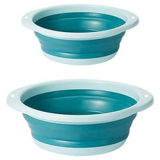 YIYUEJIA 접이식 휴대용 대야, 2개, 블루