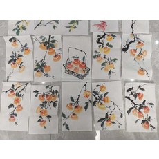 國畫練習稿 寫意花鳥 四尺六開八開 10張, 參考詳情頁