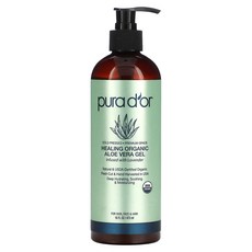Pura D'or 힐링 유기농 알로에베라 젤 라벤더 함유 473ml(16fl oz), PuraDor힐링유기농알로에베라젤라벤더함유473ml16, 1개, 473ml