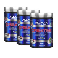 ALLMAX 올맥스 크레아틴 파우더 모노 하이드레이트 미분화 CreaSyn 1000g 35.27oz 3병, 1kg, 3개
