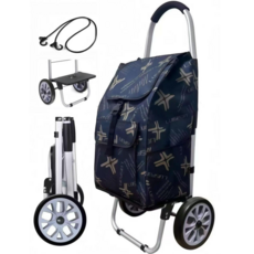 래빗마미 다목적 접이식 장바구니 쇼핑카트, 남색, 1개