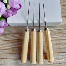 下單暴富 G137 縫紉工具 韆枚通 直錐 鉤椎 一元小百貨 縫紉必備, 1個, 小號木色鉤椎