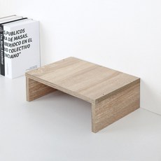 더높은 듀얼 1단 모니터받침대 330x230x108mm, 워시브라운