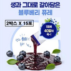 블루베리 퓨레 100% 스틱 원액 즙 쥬스 퓨리 스틱형 무가당 무설탕 불루베리 과일 주스 차 엑기스 리얼 퓨어 물넣지않은 통째로 과채주스 추천 미국 미국산 식약처 식약청 해썹 인증, 2박스, 300g