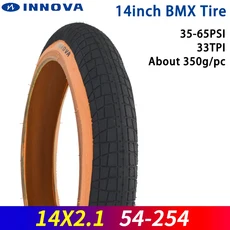 INNOVA 14x2.1 BMX 소형 휠 자전거 타이어 14인치 접이식 자전거 타이어 54-254 와이드 블랙 브라운 호환, 01 Orange