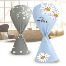 합리적가치 벽걸이 선풍기커버 플라워 냉난방기 패턴 먼지 보관 계절 방지, 벽걸이선풍기커버 빅플라워_블루