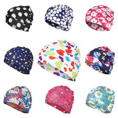 굿딜 수영모자 압박감 작은 편안한 아쿠아로빅수모 주름 스판수모 프리사이즈, 스타네이비