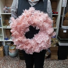 聖誕節 淺粉色 藤圈 40公分, 1個