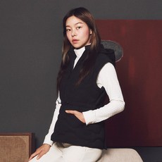 JDX_겨울_여성 웨이브 다운 중기장 오리털조끼_평촌점