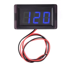 디지털 전압계 DC 6V 미터 오토바이 패널 전기자전거 5-120V 12V, Blue