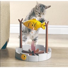 Catry 貓咪漏食玩具 烤魚造型 - 寵物互動益智玩具, 1個