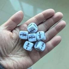 분수 주사위 1MM 연습 학습 장난감 어린이 남아 교육 교실 선물 보드 게임 액세서리, 02 PCS Assorted