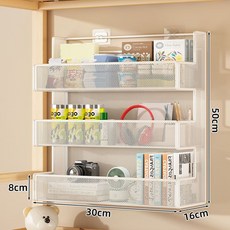 벽걸이 메쉬 수납선반 철제 정리대 무타공 벽선반 거실 주방 욕실용, 3단, 화이트
