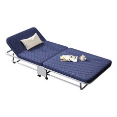 뉴 간이 침대 1인용 고급 접이식침대 사무실 이동식 침대 낮잠 싱글침대, 블루