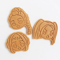 臺灣出貨 K-POP獵魔女團烘焙模具 卡通造型餅乾模具 3D分體按壓模具 Rumi/zoey/mira大貓, 三個人物, 1個