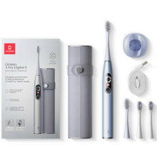 APP연동 오클린 X Pro 디지털 Oclean X Pro Digital 스마트 터치 스크린 전동칫술 분당 84000회 IPX7방수 1년무상A/S, 실버세트, 1개, 실버세트