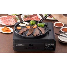 Iwatani 岩谷 1.0kw 低煙燒烤多功能卡式爐 CB-MSG-1 附2替換烤盤 黑色