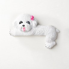 可愛狗法鬥開關裝飾墻貼保護套現代簡約樹脂動物3d立體插座貼創意kun, 白色右臥泰迪