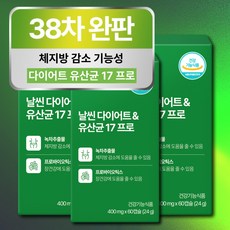 날씬 다이어트 유산균 17 프로 식약청인증 체지방감소 프로바이오틱스, 3개, 60정