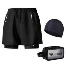 코코드림 청소년 슬림 도트 숏레깅스 일체형 워터팬츠 + 수모 + 수영가방 3종 세트 주니어 3601