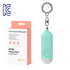 에크루 호신용 경보기 KC인증 획득 C타입 충전 강력한 130데시벨., 1개, 민트 130데시벨