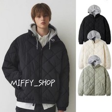 在台 WHO A U 連帽棉服 菱格紋外套 保暖防風 可拆卸帽子 冬季外套 男女同款 正韓