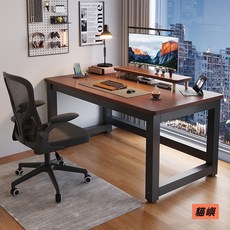 貓嶼辦公桌書桌家用臥室臺式電腦桌電競小課桌子學生學習寫字加固深色, 【加固橫桿】白架+白面,80*40*75CM