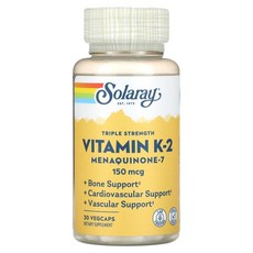 Solaray 三重強度維他命K-2&Menaquinone-7 150mcg素食膠囊, 30顆, 1個