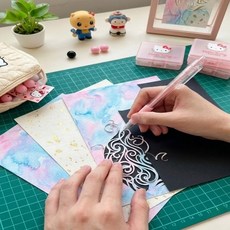 커팅 펜칼 다꾸 종이칼 볼펜형 안전 페이퍼, 2개, 핑크