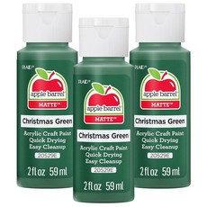 Apple Barrel 아크릴 물감 펌킨 오렌지 (3팩) 59.1ml(2온스) 20588EA-(3팩) 284413 7972803599, Christmas Green