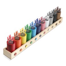 Threehoney 아동용 크레용 홀더 오거나이저 나무 색연필 홀더 펜 컨테이너 마커 정리함 교실 사무실 학교 문구류 아트 보관 용품 스탠드 위 11컵, Threehoney 아동용 크레용 홀더 오거나이저, 나
